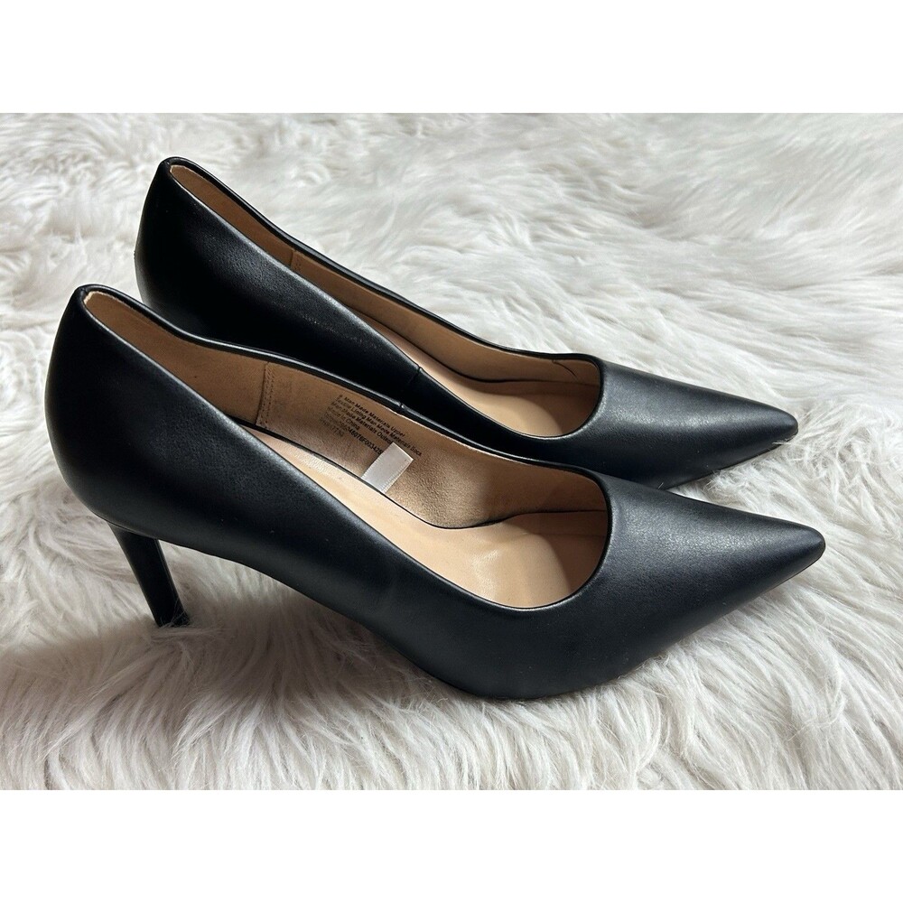 A New Day Women's Size 9 Black Vegan Heels Pumps Career Shoes Pointy